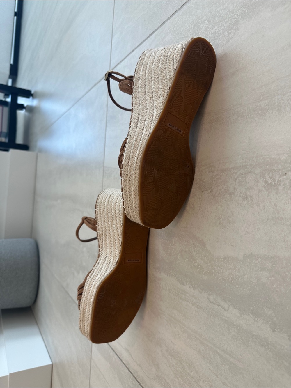 Veronica Beard Brown Suede Espadrille Wedge Sandals - 8 - Picture 4 of 4